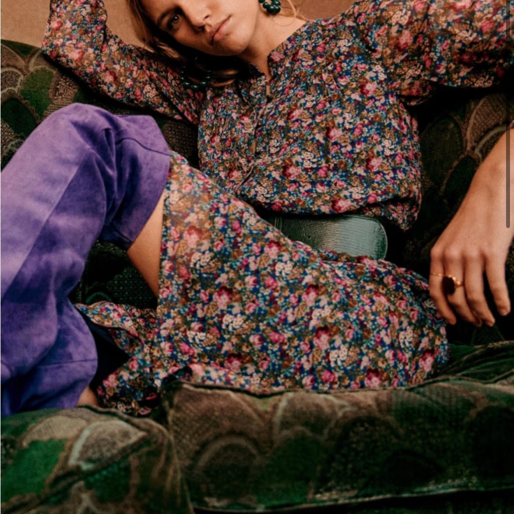 Sézane Alix Floral Midi Dress